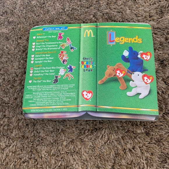 Ty McDonalds Mini Beanie Babies Legends Peanut Elephant Royal Blue Plush 2000 - Picture 5 of 5